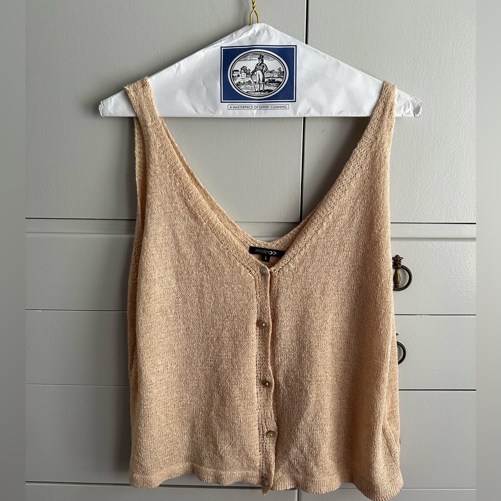 Paperloon Beige Crochet Vest